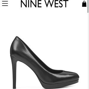 NINE WEST leather platform heels.